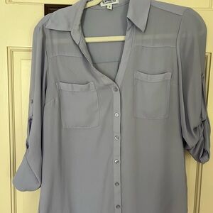 Express Women's Pale Purple Button-Up Blouse